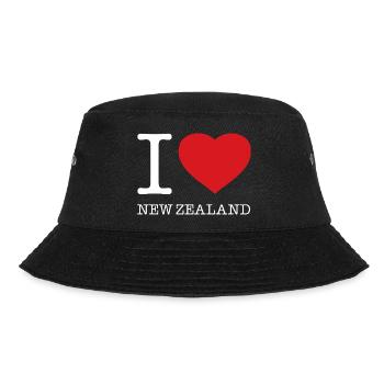 I love New Zealand - Bucket Hat - Schwarz - Vorne - Lela (165cm)