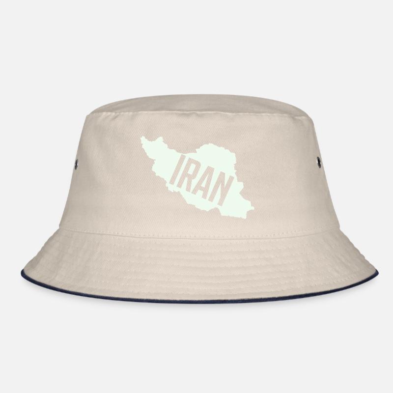 Iran Map Bold Typography Bucket Hat