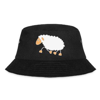 Schaf trabt zum Schäfer - Bucket Hat - Schwarz - Vorne - Lela (165cm)