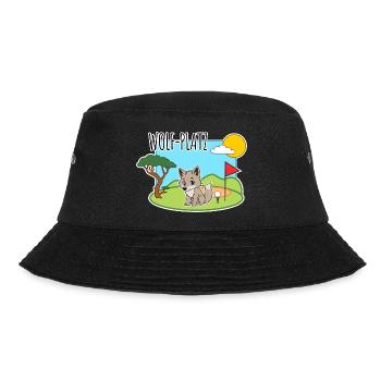 Wolf-Platz - Ein Wolf auf dem Golfplatz - Bucket Hat - Schwarz - Vorne - Lela (165cm)