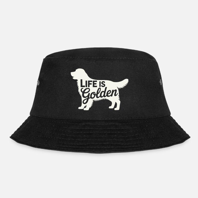 Life is Golden Retriever - Bucket Hat - black