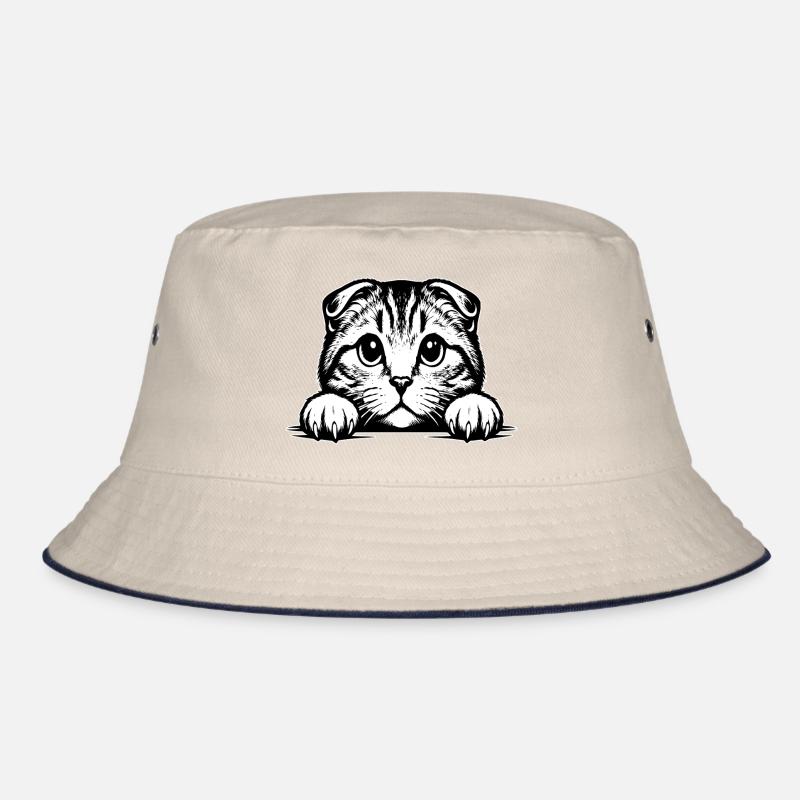 Scottish Fold-eared Cat with Paws Bucket Hat