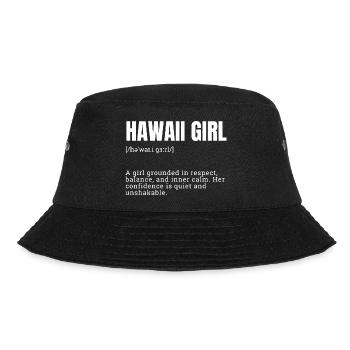 Hawaii Girl Typo-Design - Bucket Hat - Schwarz - Vorne - Lela (165cm)