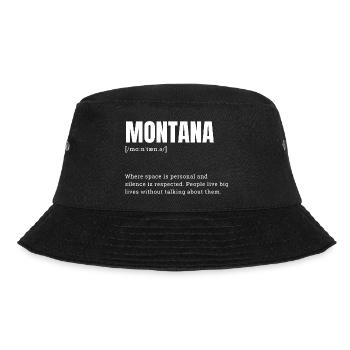 Montana Bold Block Typography - Outdoors - Bucket Hat - Schwarz - Vorne - Lela (165cm)