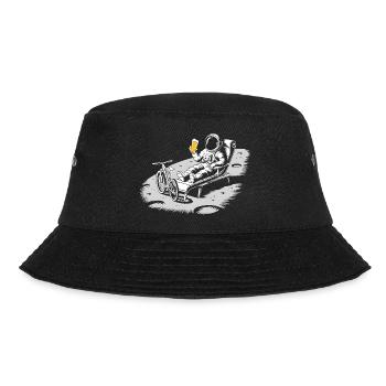 Astronaut Chilling On Moon Drinking Beer - Bucket Hat - black - Front - Lela (165cm)