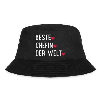 Beste Chefin der Welt - Bucket Hat - Schwarz - Vorne - Lela (165cm)