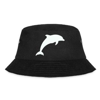 Glowing Dolphin Silhouette - Bucket Hat - black - Front - Lela (165cm)