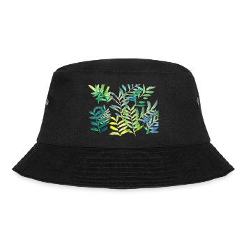 Water-coloured leaf branches - Bucket Hat - black - Front - Lela (165cm)