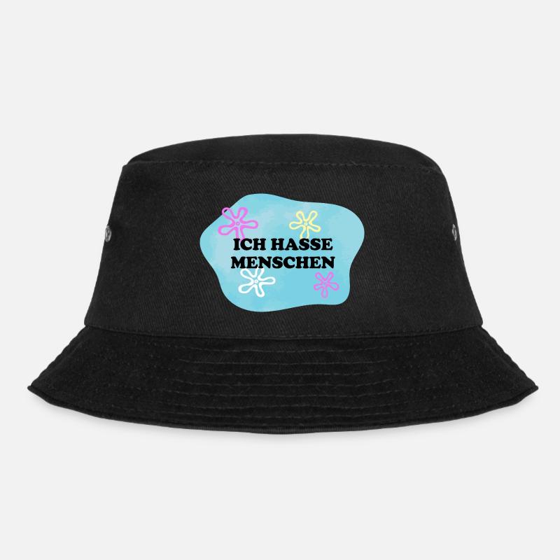 Ich hasse Menschen | Sarkastisches Retro Meme - Bucket Hat - Schwarz