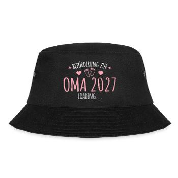 Schwangerschaft Verkünden Oma 2027 - Bucket Hat - Schwarz - Vorne - Lela (165cm)