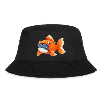 Cute Whale in Goldfish Costume - Bucket Hat - black - Front - Lela (165cm)