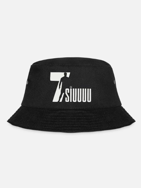 Soccer Silhouette ,Siuuuuu - Bucket Hat - black