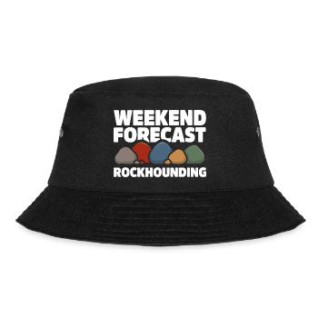 Wochenende Vorhersage Steine Sammeln Steinsuche - Bucket Hat - Schwarz - Vorne - Lela (165cm)