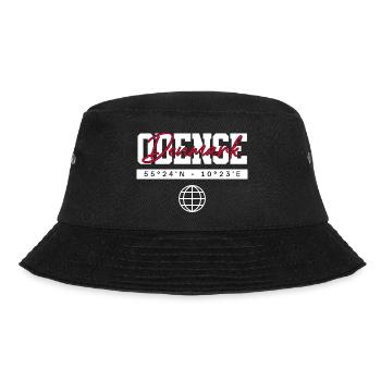 Odense Dänemark Koordinaten Reise Souvenir - Bucket Hat - Schwarz - Vorne