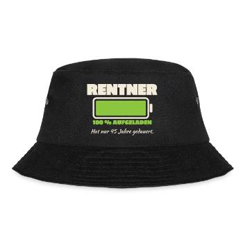 Rentner Akku 45 Jahre geladen - Bucket Hat - Schwarz - Vorne