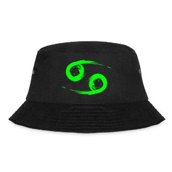 Krebs Cancer Sternzeichen Design Symbol Grün - Bucket Hat - Schwarz - Vorne - Lela (165cm)