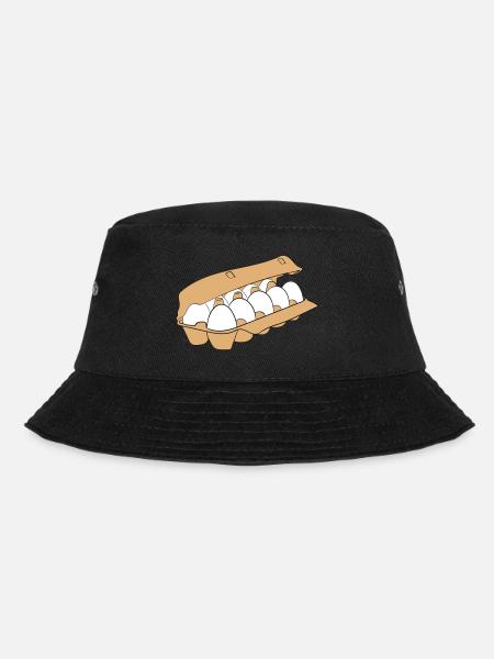 Eierkarton - Bucket Hat - Schwarz