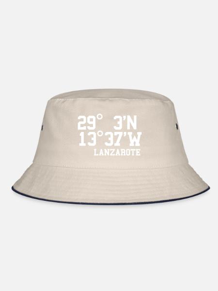 Lanzarote Canary Islands Holidays - Bucket Hat - ecru/navy - Front