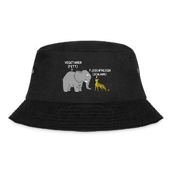Vegetarier fett Fleischfresser schlank - Bucket Hat - Schwarz - Vorne - Lela (165cm)
