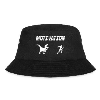 motivation sport running humor dinosaur raptor - Bucket Hat - black - Front - Lela (165cm)