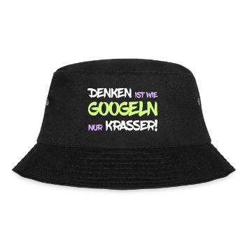 Denken ist wie googeln nur krasser - Bucket Hat - Schwarz - Vorne - Lela (165cm)
