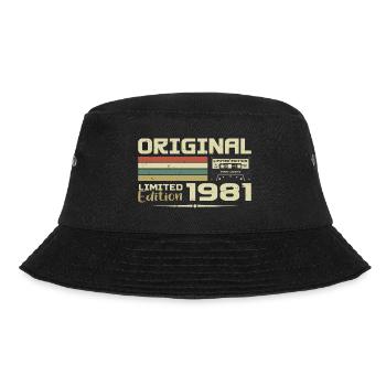Retro 1981 Geburtstagsgeschenk Jahrgang 1981 Original - Bucket Hat - Schwarz - Vorne - Lela (165cm)