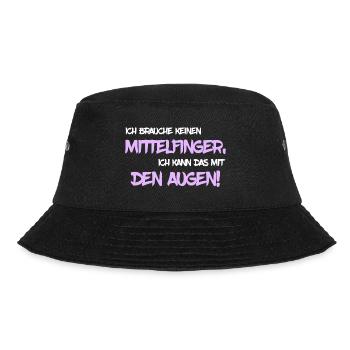 Ich brauche keinen Mittelfinger - Bucket Hat - Schwarz - Vorne - Lela (165cm)