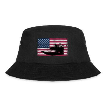 Drapeau américain USA Airboat Fanboat Airboating - Bob - noir - Devant - Lela (165cm)