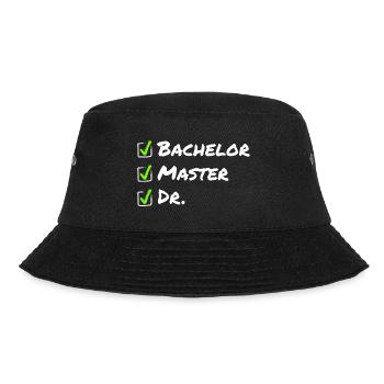 Bachelor Master Dr - Funny Graduation Doctorate - Bucket Hat - black - Front - Lela (165cm)