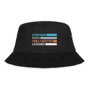Ehemann - Papa - Grillmeister - Legende - Bucket Hat - Schwarz - Vorne - Lela (165cm)
