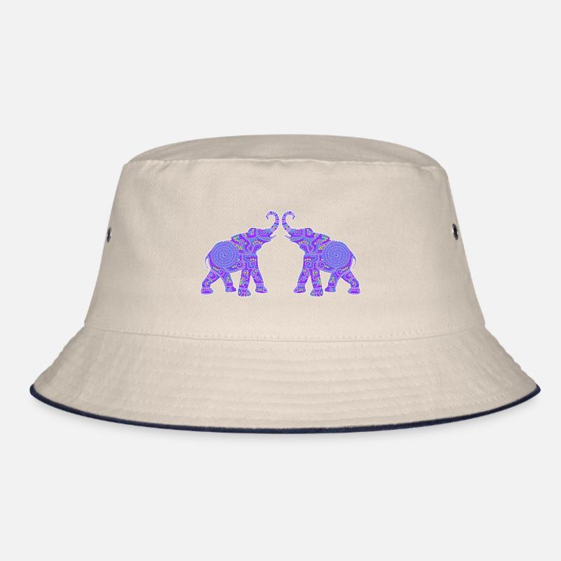 Wonderful Dot Work - Two ELEPHANTS 1 Bucket Hat