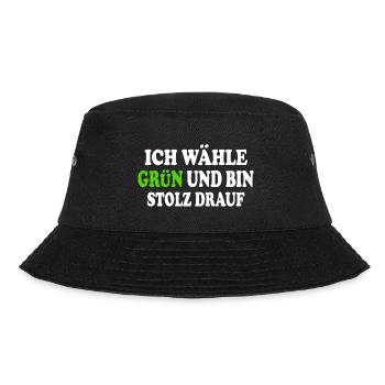 I vote green and I'm proud of it - Bucket Hat - black - Front - Lela (165cm)