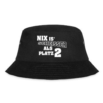 nix is scheisser Platz 2 - Bucket Hat - Schwarz - Vorne - Lela (165cm)
