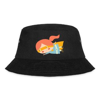 Flying superheroine - Bucket Hat - black - Front - Lela (165cm)