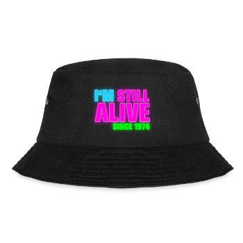 Birthday - still alive since 1974 (de) - Bucket Hat - Schwarz - Vorne - Lela (165cm)
