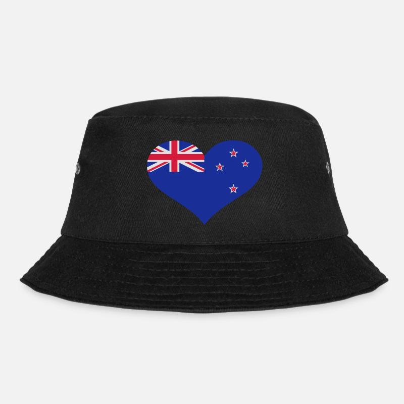 Neuseeland - Bucket Hat - Schwarz