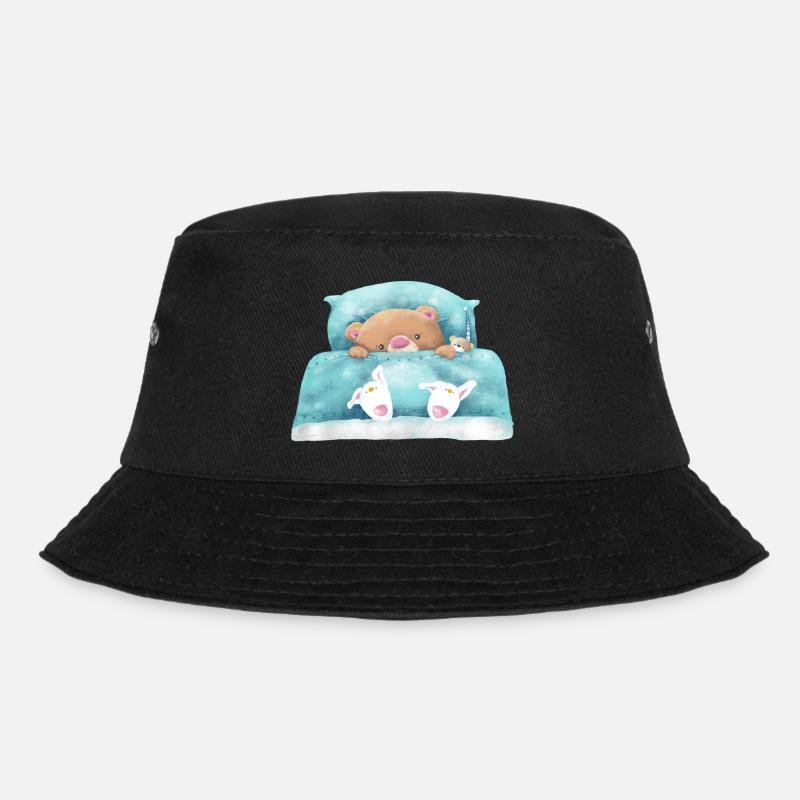 Teddy Bear is sleeping - Bucket Hat - black