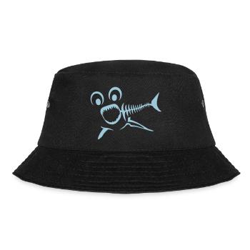 fish fish bone ridge Fischgräte requi - Bucket Hat - black - Front - Lela (165cm)