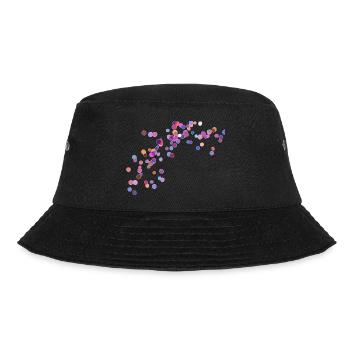 Punkte Bunt Lila Rot Blau Orange - Bucket Hat - Schwarz - Vorne - Lela (165cm)