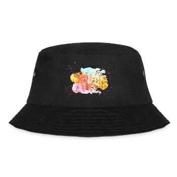 Blumen-Wiese Wasserfarben | Frühling & Sommer - Bucket Hat - Schwarz - Vorne - Lela (165cm)