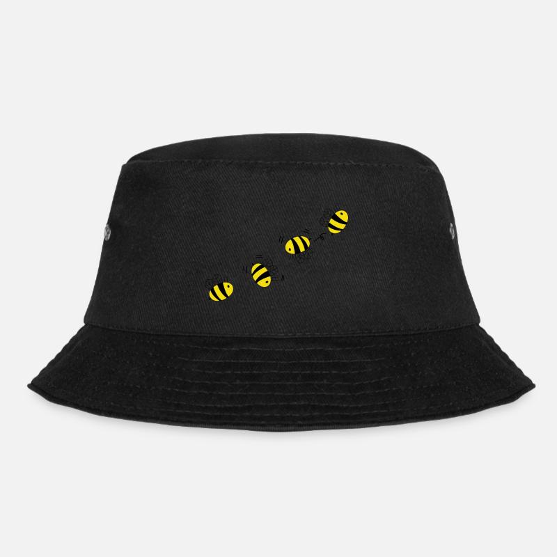 Biene - Bucket Hat - Schwarz