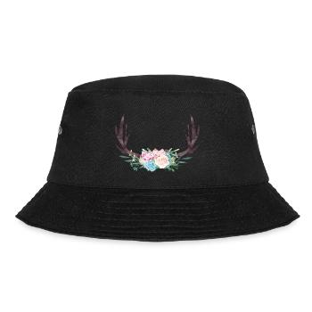 wreah_77geweih - Bucket Hat - Schwarz - Vorne - Lela (165cm)