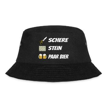 Schere , Stein, Paar Bier - Bucket Hat - Schwarz - Vorne - Lela (165cm)