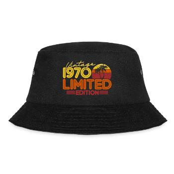 1970 geboren Vintage 1970 Retro Geschenk - Bucket Hat - Schwarz - Vorne - Lela (165cm)