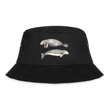 Sea cows: manatee and dugong - Bucket Hat - black - Front - Lela (165cm)
