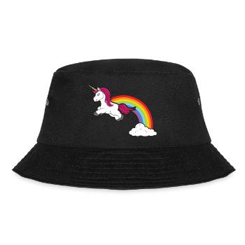Regenbogen Einhorn BytheManzanitas - Bucket Hat - Schwarz - Vorne - Lela (165cm)