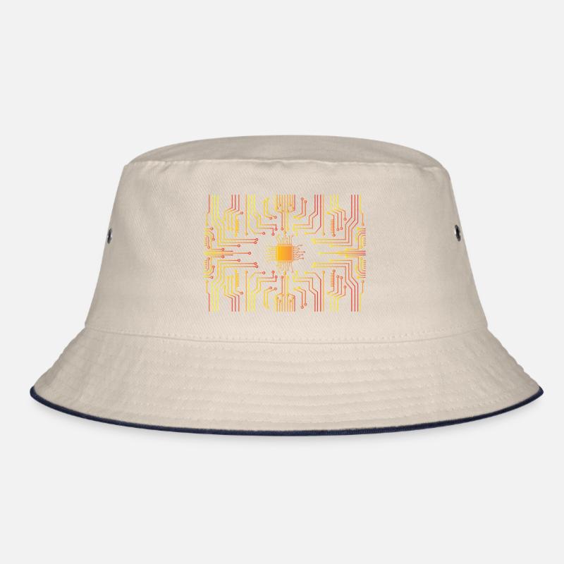 Circuit board core CPU heart pc coder geek Bucket Hat