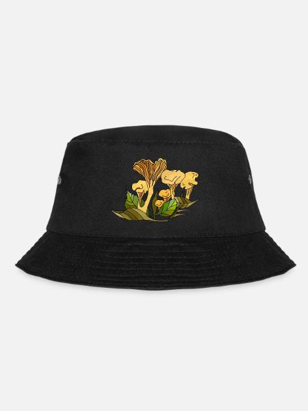 Pilze - Bucket Hat - Schwarz