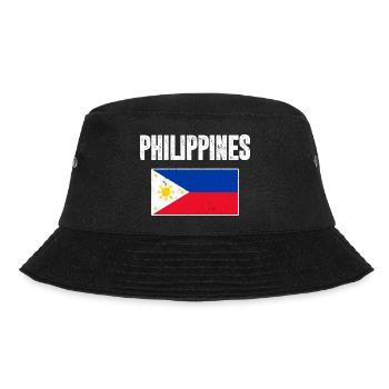 Philippinen Flagge Stolz Philippinische - Bucket Hat - Schwarz - Vorne - Lela (165cm)