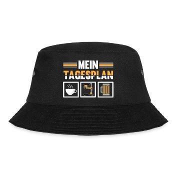 Fräser Zerspanungsmechaniker Tagesplan - Bucket Hat - Schwarz - Vorne - Lela (165cm)